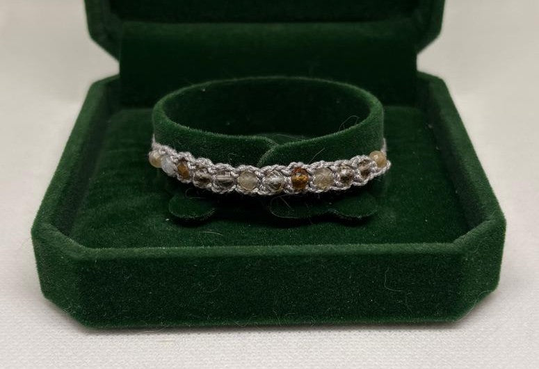 Citrin Armband - gehäkelt halb