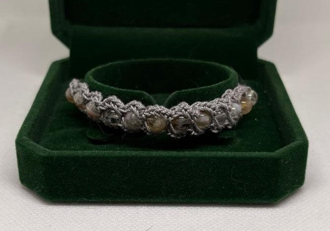 Citrin Armband - gehäkelt halb