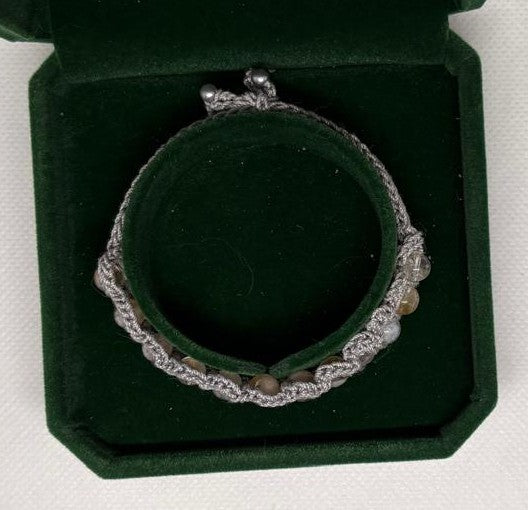 Citrin Armband - gehäkelt halb