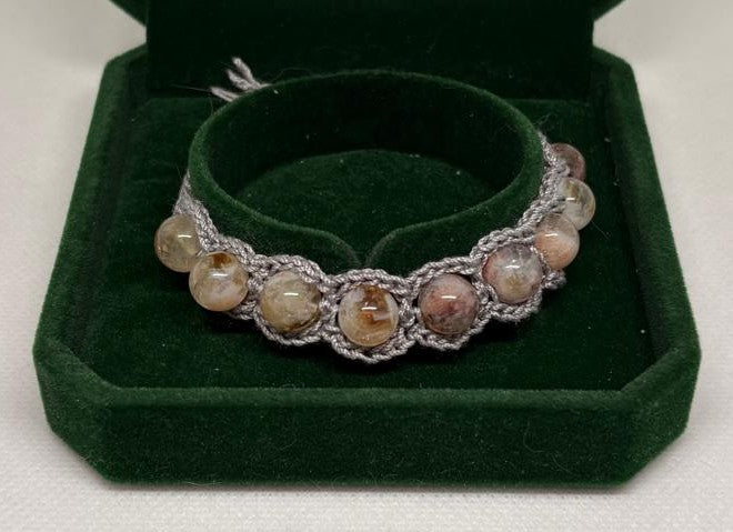 Citrin Armband - gehäkelt halb