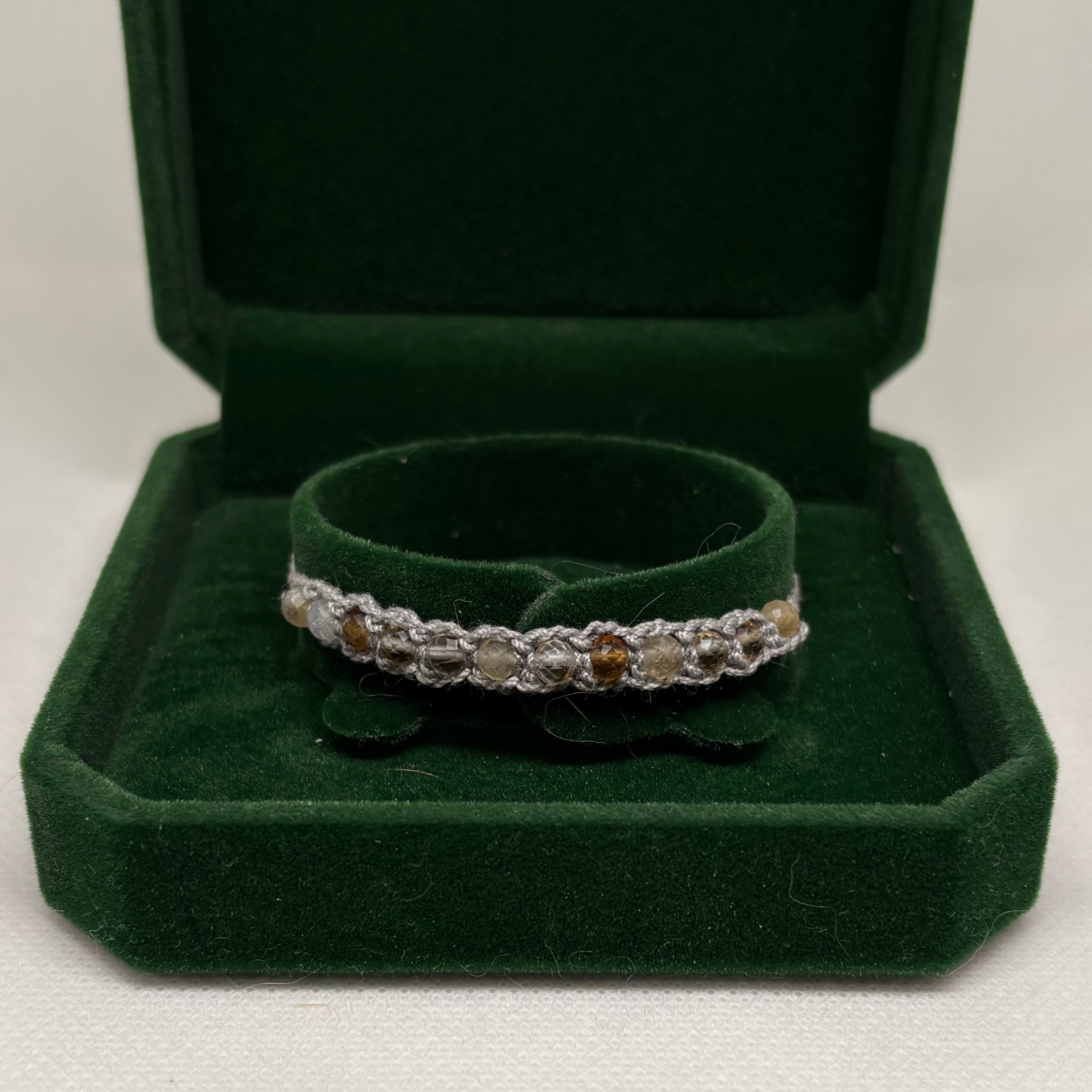 Garnet Bracelet - crocheted half