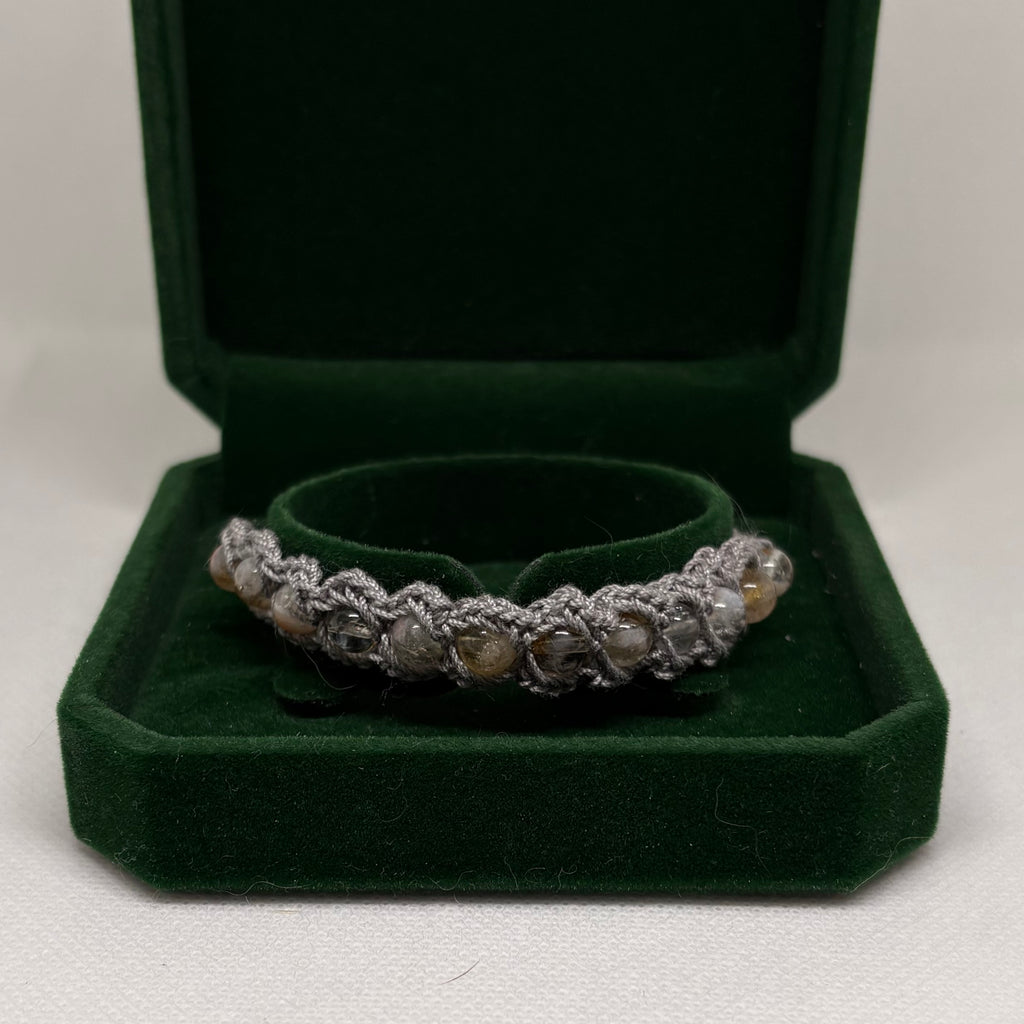 Citrin Armband - gehäkelt halb
