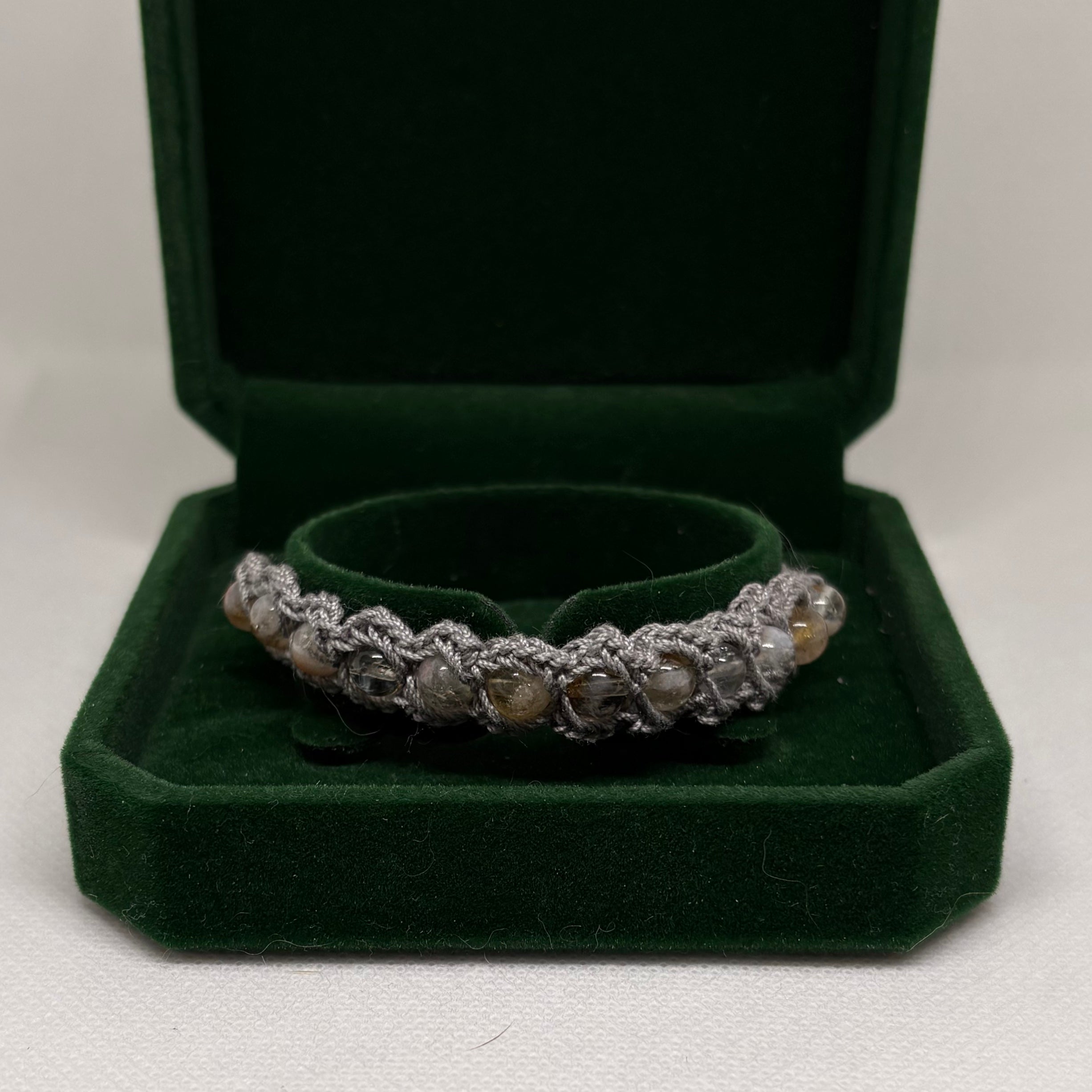 Garnet Bracelet - crocheted half