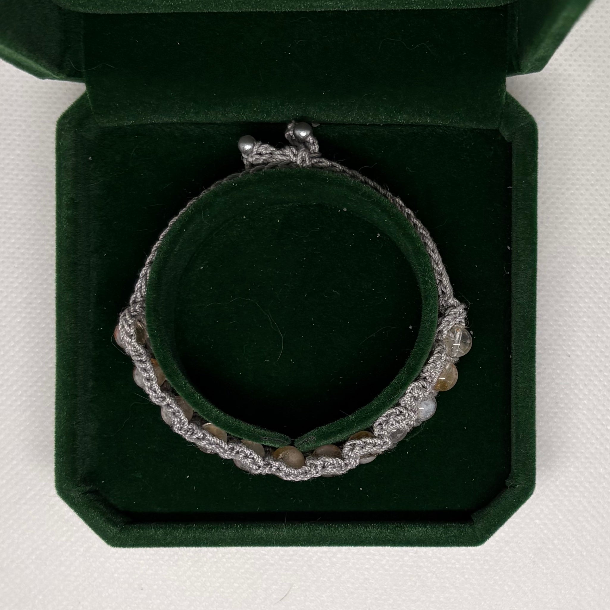 Garnet Bracelet - crocheted half