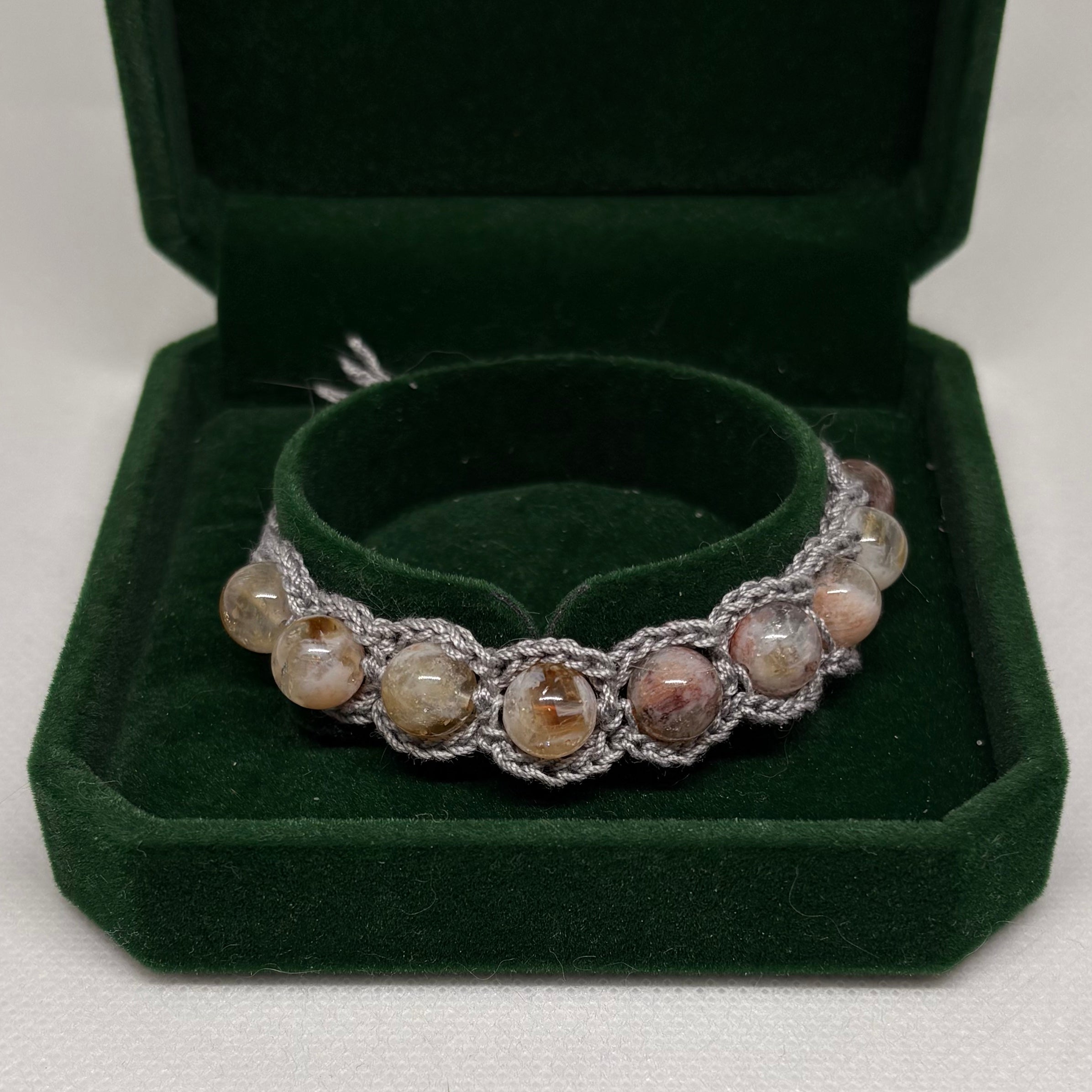 Garnet Bracelet - crocheted half