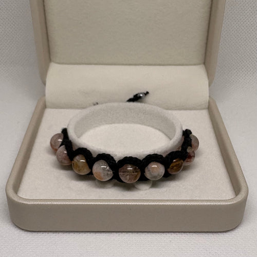 Garnet Bracelet - crocheted half