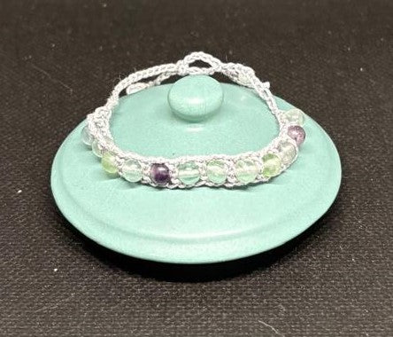 Fluorit Armband - gehäkelt halb