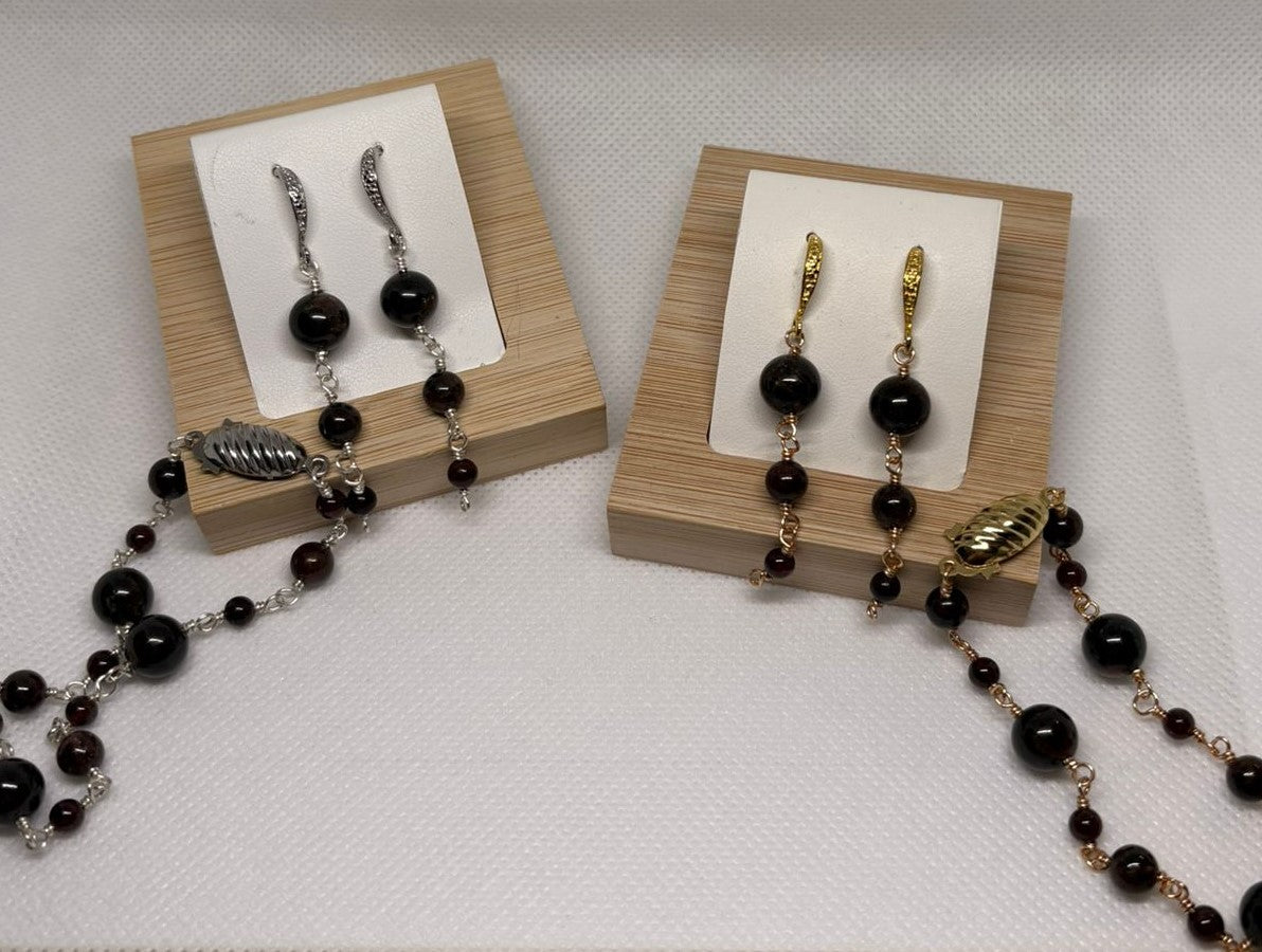 Granat-Set 1 | Armband & Ohrringe