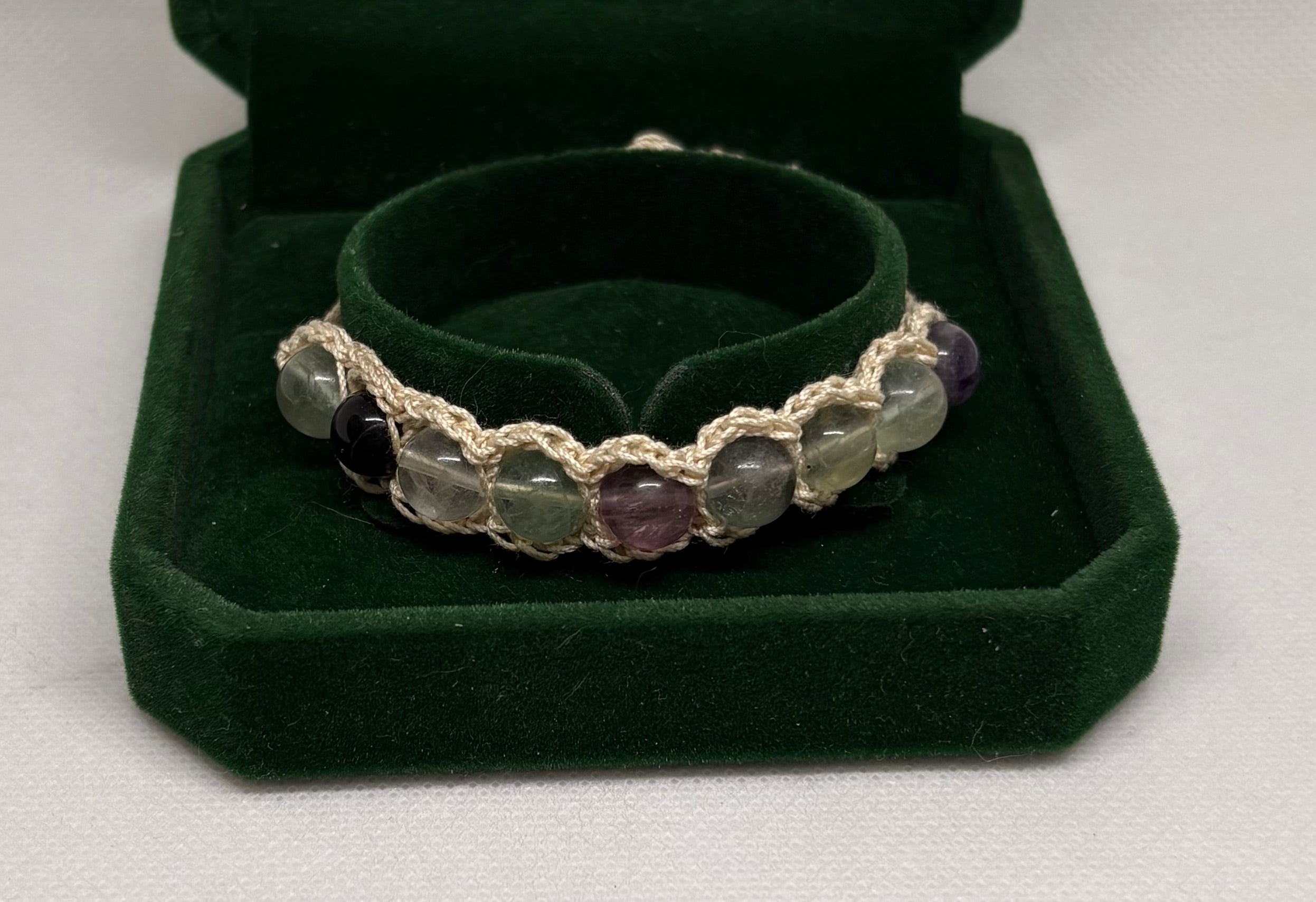 Garnet Bracelet - crocheted half