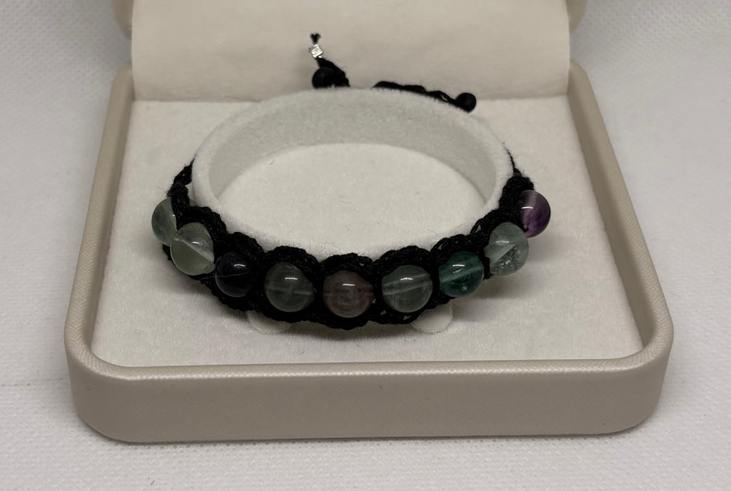 Fluorit Armband - gehäkelt halb