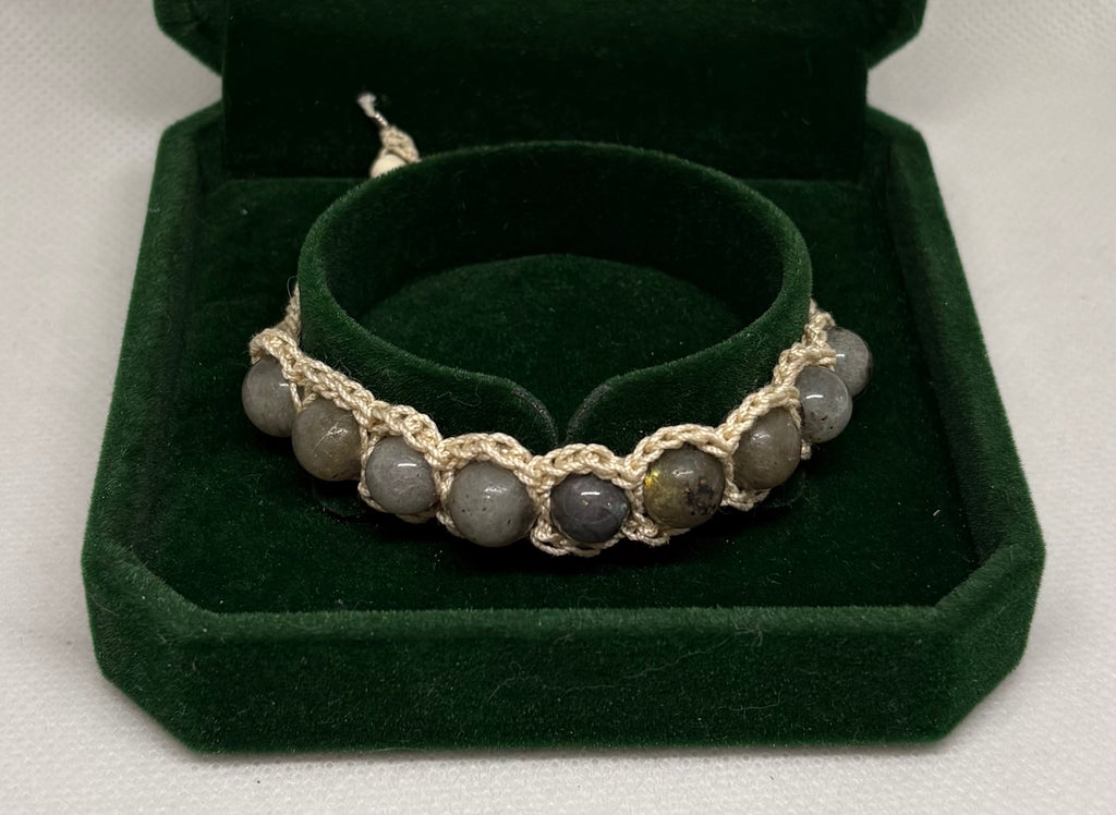 Labradorit Armband - gehäkelt halb