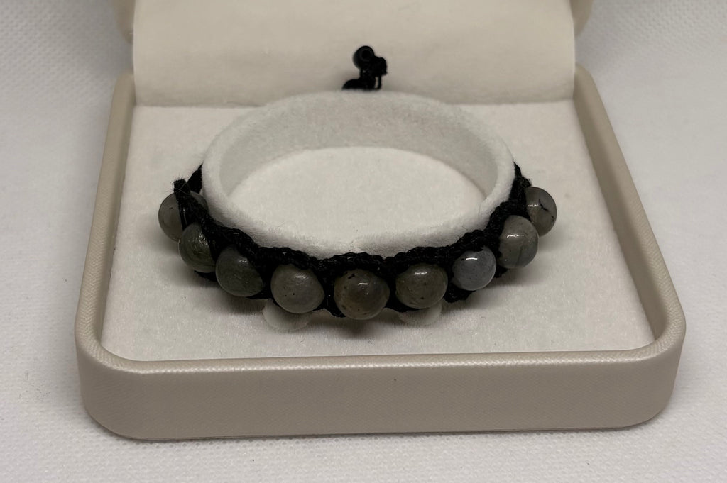 Labradorit Armband - gehäkelt halb
