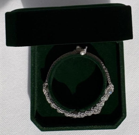 Labradorit Armband - gehäkelt halb