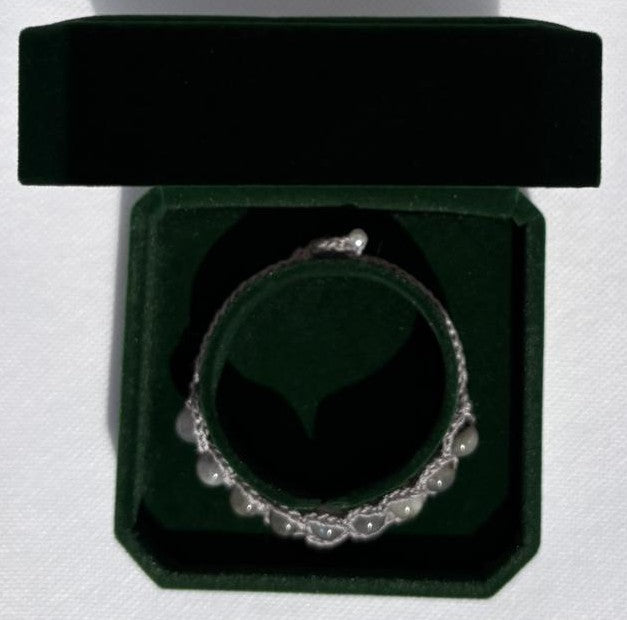 Labradorit Armband - gehäkelt halb