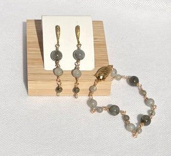 Ensemble Fluorite 1 | Bracelet et boucles d'oreilles