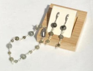 Ensemble Fluorite 1 | Bracelet et boucles d'oreilles
