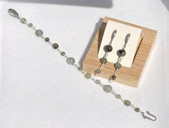 Ensemble Fluorite 1 | Bracelet et boucles d'oreilles