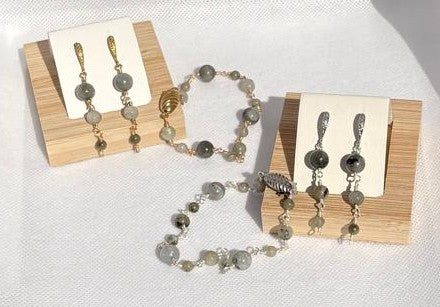 Ensemble Fluorite 1 | Bracelet et boucles d'oreilles