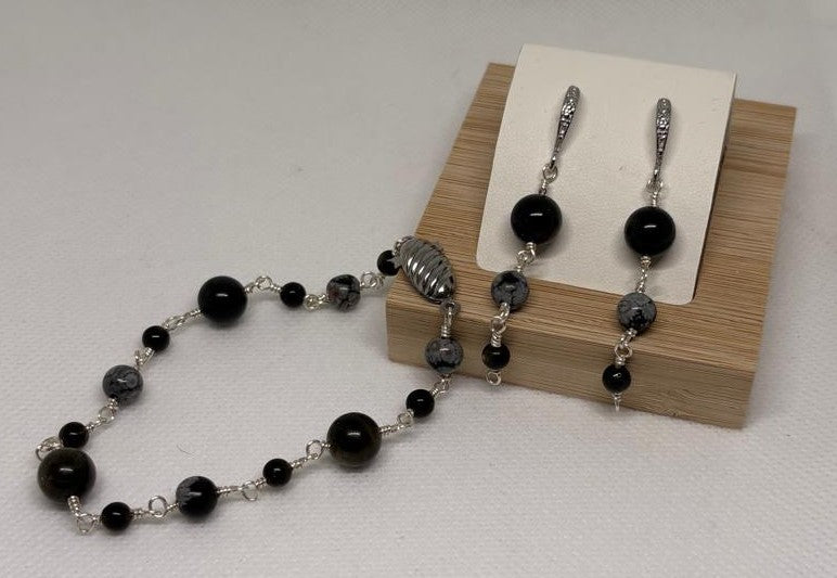 Ensemble Fluorite 1 | Bracelet et boucles d'oreilles