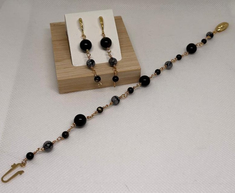 Ensemble Fluorite 1 | Bracelet et boucles d'oreilles