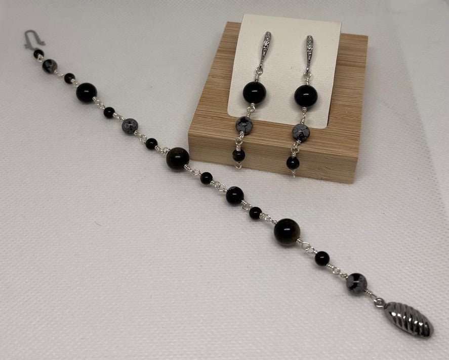 Ensemble Fluorite 1 | Bracelet et boucles d'oreilles