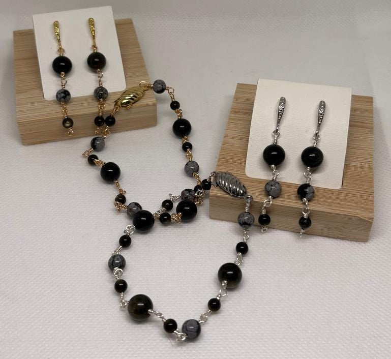 Ensemble Fluorite 1 | Bracelet et boucles d'oreilles